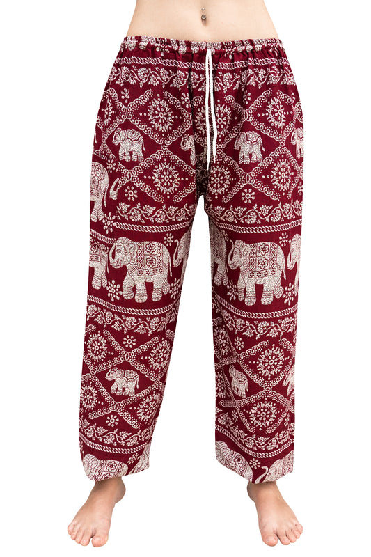 Chained Elephant Pants in Burgundy