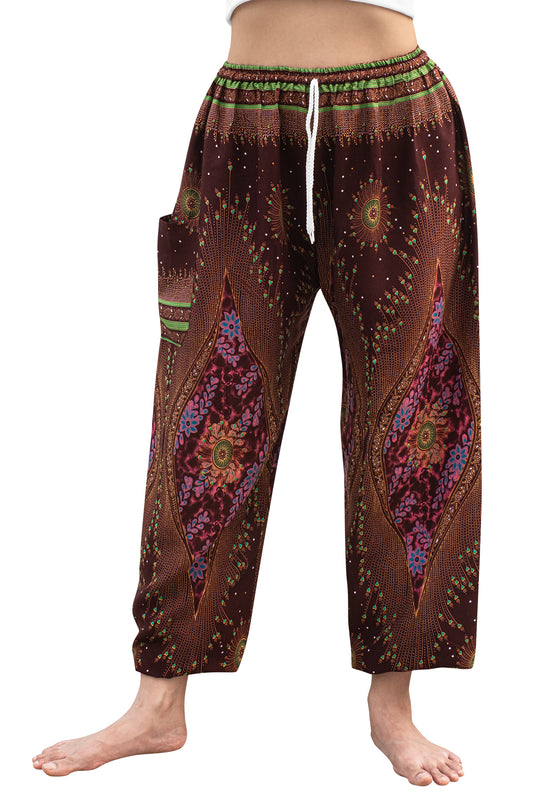 Majestic Peacock Pants in Burgundy